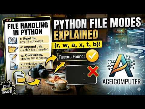 #aceicomputer Python File Modes Explained: Read, Write, Append, Create!