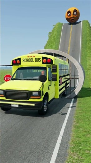 School Buses & Capsule Bus vs Drain Pipe - BeamNG.Drive