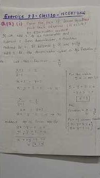 Exercise 3.3 Q2 (i) | Chapter 3 Pair of Linear Equations in Two Variables | Class 10 Maths New NCERT