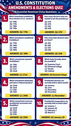 10 Essential American Civics Questions Every U.S. Citizen Should Know! 🇺🇸 | USA Civics Quiz