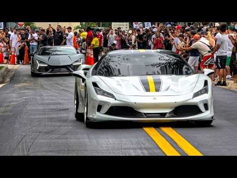 $50M SUPERCAR STREET INVASION! Insane LOUD Exits & Brutal Pullouts Supercar Saturdays