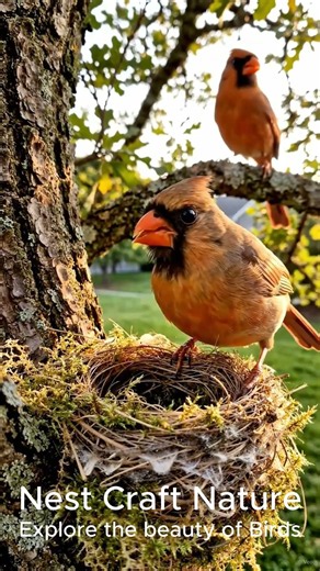 She Chose the Nest! 🪺❤️ | Female Northern Cardinal Makes It Home #birdnest #birds #nest #nature