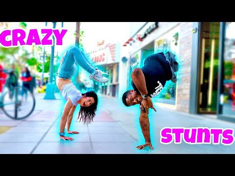 Britt Hertz and Zion Clark attempt extreme dares in public