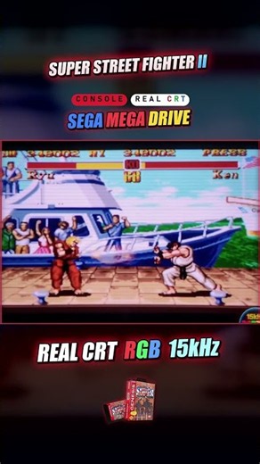 Super Street Fighter II (Sega Mega Drive) — K.O. on the boat | real CRT, no filter #shorts