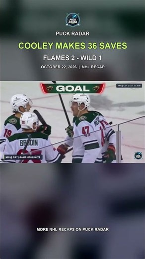 Cooley Makes 36 Saves in Flames 2-1 Win! #Shorts