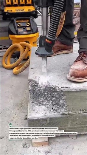 Cordless Concrete Breaker Power Demo – Fast, Clean Demolition #Construction #Tools #Concrete