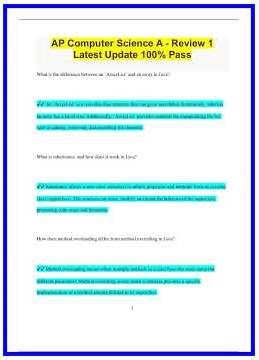 AP Computer Science A Review 1 Latest Update 100 Pass2955 636x882