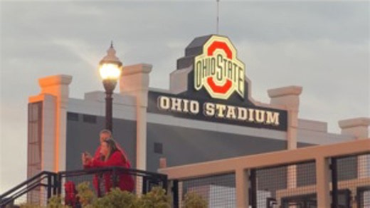 Ohio State marching band in homecoming parade