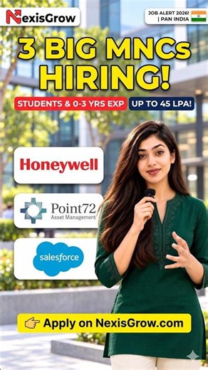 Apply Now! Honeywell, Point72 & Salesforce (0-3 Years Exp)
