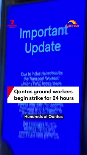 Hundreds of Qantas ground workers will walk off the job for 24 hours again this morning demanding an urgent reset on pay, job security and safety. It's the latest action to follow similar strikes earlier this month, with major airports in Sydney, Melbourne, Adelaide, Brisbane and Perth affected today. Workers will begin striking at 6am. #qantas #workers #strikes #pay #security #safety