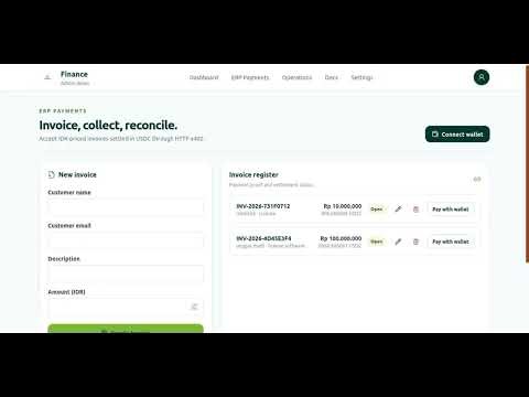 Finance & ERP Dashboard System Demo: Manage Invoices and Business Operations