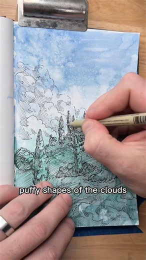 Using a watercolor wash to start a drawing.
