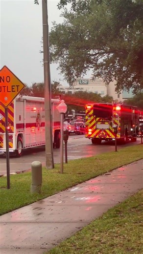 Pinellas County Hazardous Materials Response Team respond to USF fire scene