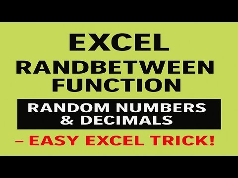 Excel RANDBETWEEN Function | Generate Random Numbers & Decimals Easily| Excel RANDBETWEEN Formula