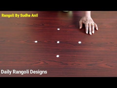 Very Very Simple 3*1 Dots Rangoli | Creative #Muggulu #Kolam |Easy #Kolangal | Daily Rangoli Designs