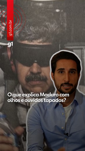 📷Imagem histórica - O ano mal começou e a gente já tem uma das grandes imagens de 2026: Nicolás Maduro, a bordo de um navio de guerra americano, com os olhos e os ouvidos tapados. E o que explica essa técnica? Segundo especialistas, é uma tática comum dos militares americanos para desorientar a pessoa que está sendo detida. Isso ajuda na segurança da missão. Protege a equipe, os locais de passagem e também a estratégia da operação. Outra coisa que chamou a atenção na foto publicada por Donald T