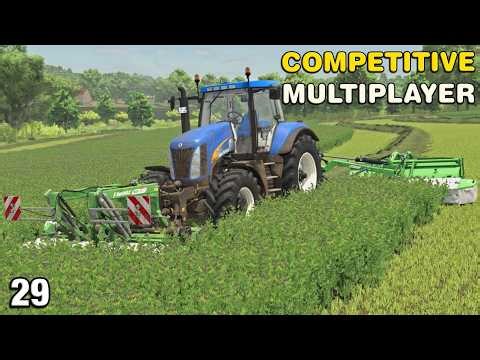 MAKING ALFALFA SILAGE FOR THE FIRST TIME Competitive Multiplayer The Pichonnière Valley FS25 Ep29