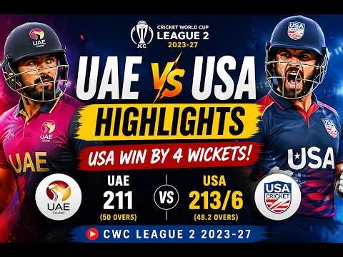 UAE v USA Match Highlights CWC League 2 2023 27 1