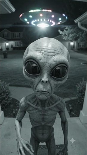 Security camera captures alien approaching door. #ufo #ai #alien #gray #area51