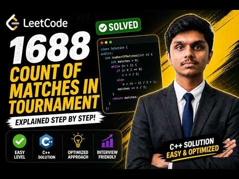 LeetCode 1688 | Count of Matches in Tournament 🔥 | Easy C++ Solution + Explanation