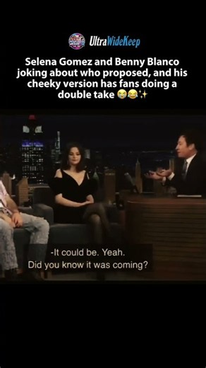 selena and benny joke about who proposed, and fans do a double take #selenagomez