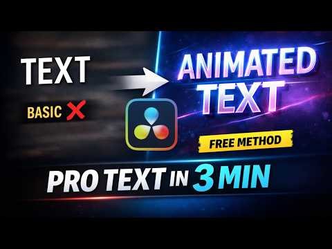 DaVinci Resolve Text Animation Tutorial (Beginner to Pro in 3 Minutes)
