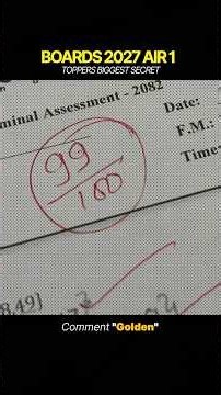 Boards 2027 AIR 1 TOPPER BIGGEST SECRET 🔥💯 #shorts #exam #study #students