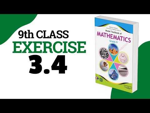 Exercise 3.4 - 9 Class Math | Federal Board - FBISE - National Book Foundation - NBF