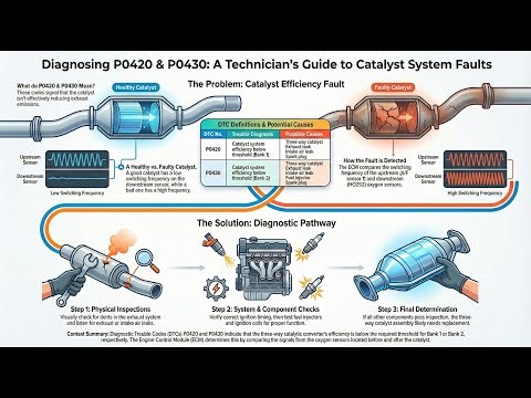 Nissan P0420 / P0430 Diagnosis Guide: Three Way Catalyst Function & Repair Steps