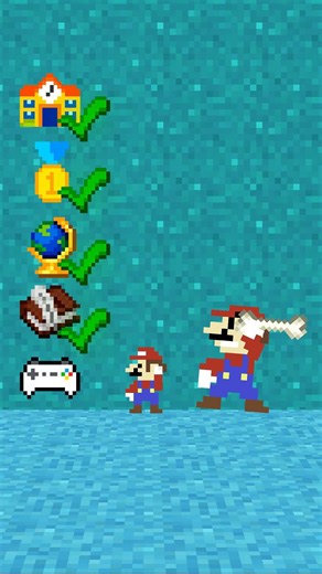 Mario Tiny: Choose to Learn and Play 🎮🏫#shortvideo #mario #minecraftshorts #animation #funny
