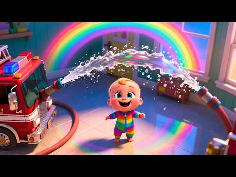 Baby and the Fire Engine 🚒✨ Fun Kids Song | Learn Numbers & Colors for Preschool