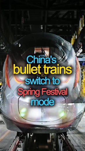 A sci-fi blockbuster? Even better: this is real life. China's Spring Festival travel rush has begun. Rows of bullet trains stand ready like a fleet from the future. | China Xinhua Sci-Tech