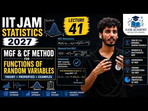 Lecture 41 | IIT JAM M.Sc. Statistics 2027 | MGF & CF Method for Functions of Random Variables