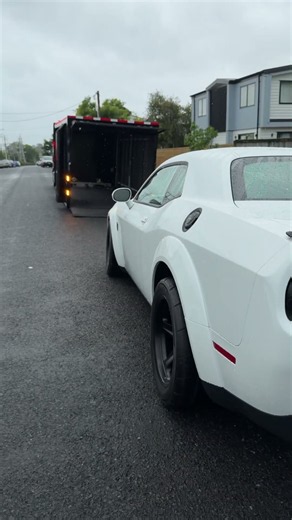 Loading a 840HP Demon into Enclosed Transport😈 #americanrev #newzealand #musclecars #challenger