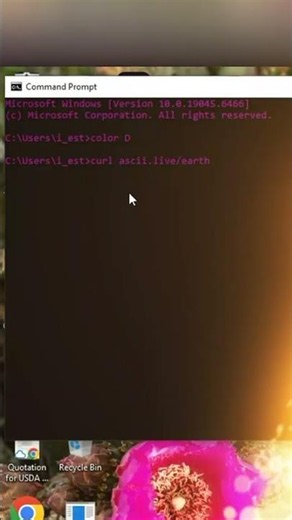 Hidden CMD Trick = Planet Earth Animation #tech #techtips #shorts