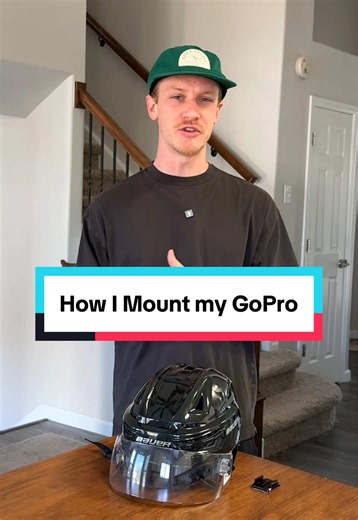 How to mount a GoPro on your hockey helmet without it falling off. Works for everyone except @tonysauce_yt 💀😂 #hockey #goprohockey #kazxi