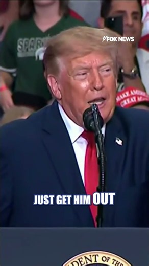 Trump demands ‘paid protester’ be EJECTED from Michigan rally: ‘GET HIM OUT OF HERE’ #shorts