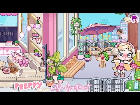 AVATAR WORLD 🎀PREPPY AESTHETIC PINK APARTMENT|Avatar World City House Tour |House Ideas ✨|#pazu