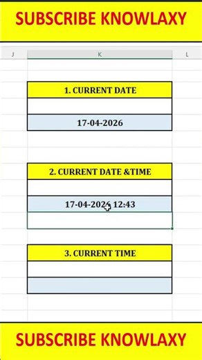 Excel Trick: Get Current Date & Time Instantly ⏰ (No Effort!)