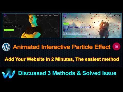 Animated Interactive Particle Effect, Add Your Website in 2 Minutes, 3 Methods & Solved Some Issues