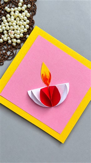 Paper sheet diya 🪔 easy craft ideas for kids #shorts #youtubeshorts #papercraft #kids #art #trending