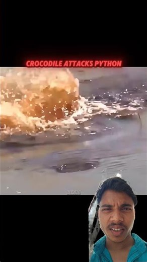 Crocodile ambushes python in water #wildlife #animals #youtube