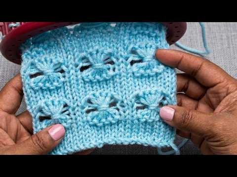 LoOM Knitting Stitch Pattern Flowers in a Row | Loomahat