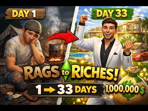33 Days From Nothing to Wealth | Sims 4 Rags to Riches (Part 2)