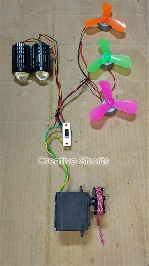 Rope Power Turns On Two Bike Fog Light & 3 DC Fan Motor With Gear Motor Generator _ DC Motor #shorts