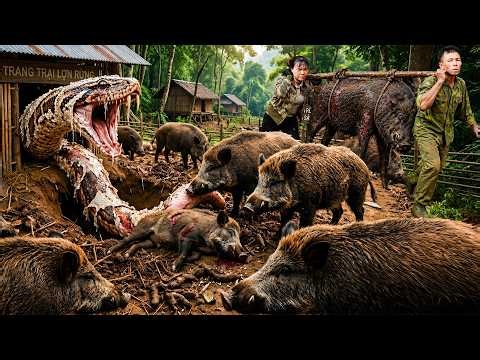 72 Hours Of Terror: Giant Python Ambushes Wild Boars – Whole Boar Roast Survival! NO ESCAPE! 🐍