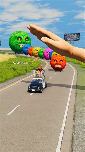 Big & Small Moon Cars vs Giant Hand Slap #5 - BeamNG.Drive