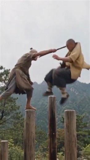 Old School Kung Fu • Hunched Old Master Stuns a Shaolin Fighter on the Stakes #kungfu #shorts #movie