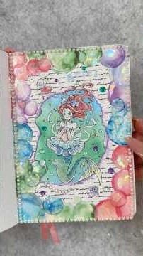 ASMR journal Mermaid🐚🫧🧜🏼‍♀️🌊✨|#art #asmr #scrapbooking #journal #journaling #ariel #mermaid