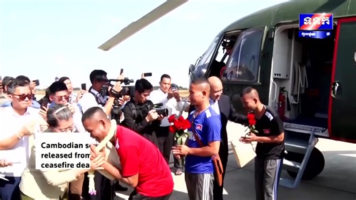 Eighteen Cambodian soldiers were released from Thai captivity after 155 days and reunited with their families, embracing their children and waving to cheering crowds along the way https://reut.rs/3L8tjkG | Reuters